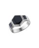 ANELLO UOMO ARGENTO E ONICE NERO""