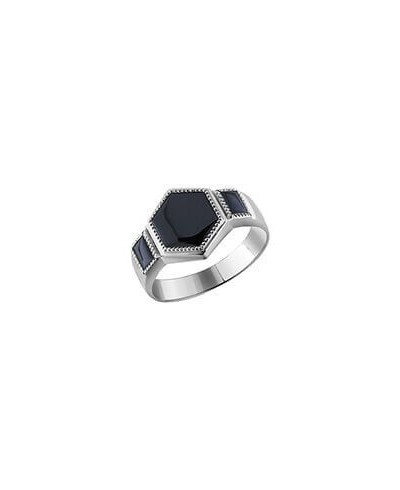 ANELLO UOMO ARGENTO E ONICE NERO""