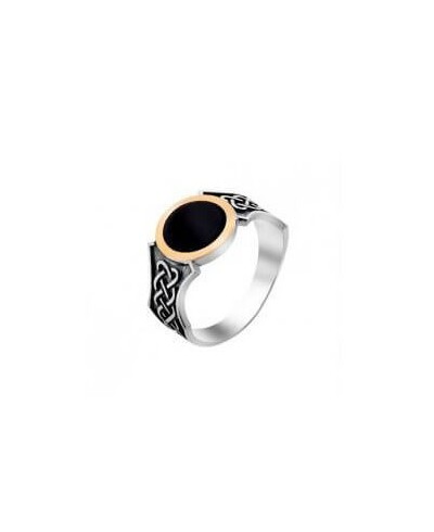 ANELLO UOMO ARGENTO E ONICE NERO""