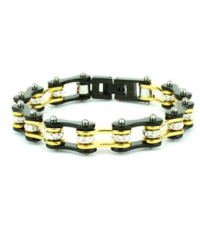 BRACCIALE UNISEX BLACK GOLD CRISTAL""