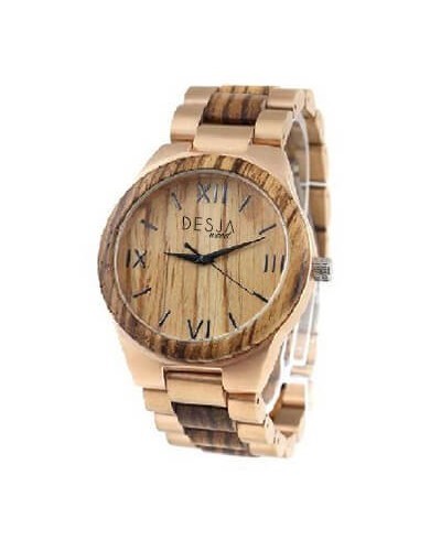 OROLOGIO IN LEGNO E ACCIAIO